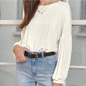 Lulu's Balloon Sleeve Blouse Bodysuit